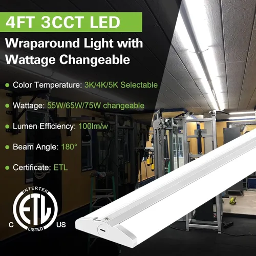 Miniatura 5 de hykolity Luz envolvente de 4FT 5" W LED con 3 vatios/3 CCT seleccionable 55W-75W, 3000K-5000K, 5500LM-7500LM, No Glare, Flush Mount Ceiling Light