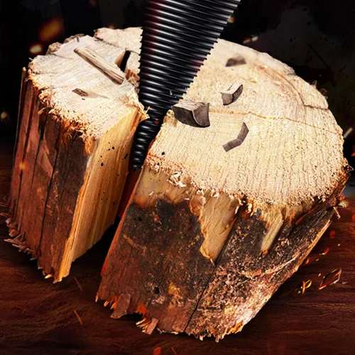 Miniatura 7 de Firewood Splitter Drill Bit, Removable Screw Cone Wood Drill Bit Set, Steel Kindling Splitter Drills Bits with 3 Attachment, Firewood Splitting Cut