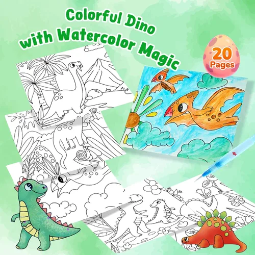 Miniatura 2 de JoyCat Libros para colorear con pintura de agua para niños pequeños, juegos de pintura acuarela para niños de 3-5 4-8 años, juguete de manualidades