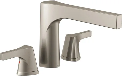 Miniatura 2 de Delta Faucet Zura T2774-PN - Grifo de bañera romano - Manijas y grifo modernos para bañera - Accesorios de baño duraderos - Níquel pulido