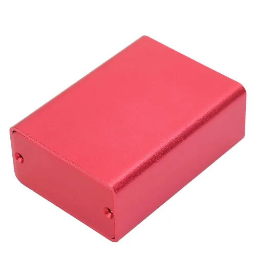 Miniatura 6 de Caja de circuito, caja de refrigeración de aluminio para instrumentos de bricolaje, caja de recinto de proyectos electrónicos, color rojo esmerilado