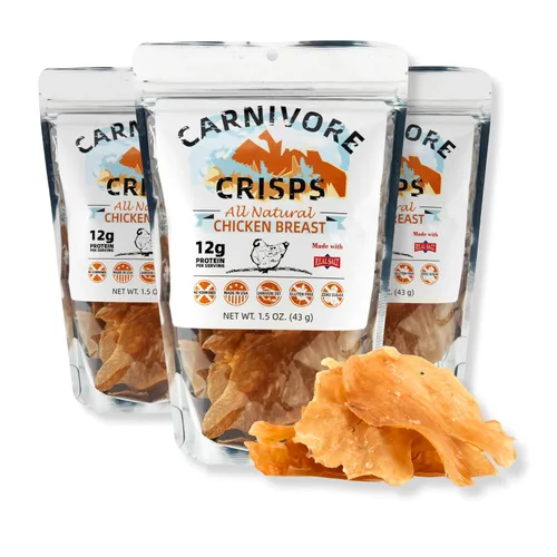 Miniatura 7 de Carnivore Crisps pechuga de ternera, (3) bolsa de 1.5 onzas, 0.35 oz de proteínas por porción, hecha con sal real de Redmond, aprobada por dieta