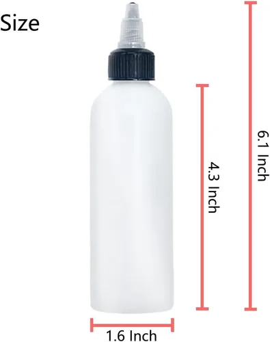 Miniatura 6 de Meirrnyyu 20 piezas de botellas de plástico para condimentos de 4 oz con tapas de rosca, botella de salsa con tapa despachadora, botellas