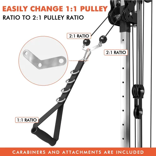 Miniatura 4 de Mikolo Wall Mount Cable Station, Cable Crossover Machine with Dual Pulley System and 19 Adjustable Positions for Home Gym Fitness Equipment