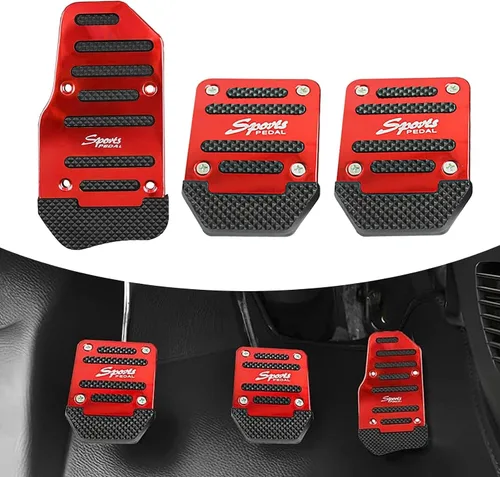 Juego de 3 pedales de pedal de automóvil, aleación antifricción antideslizante de transmisión acelerador, pedal de freno, pedal de embrague,