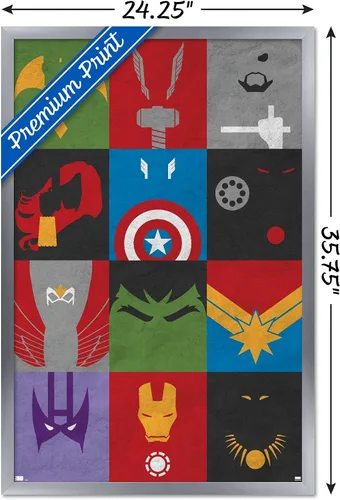 Miniatura 3 de Trends International Marvel Comics-Avengers-Minimalist Grid Mount Póster de pared