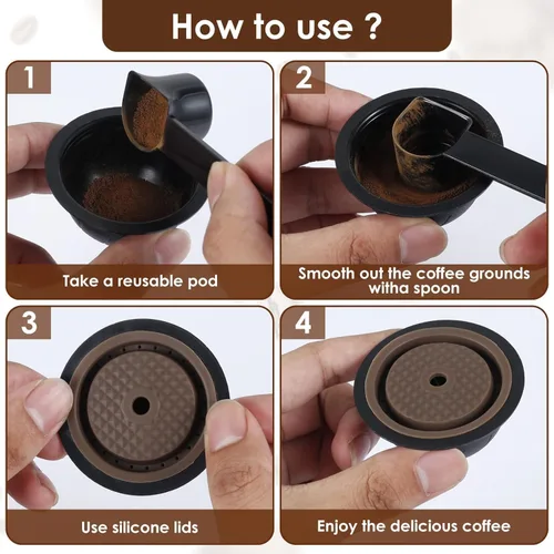 Miniatura 5 de 5 cápsulas de café reutilizables Vertuo, cápsulas de café recargables, compatibles con máquina de café Nespresso Vertuo, con 2 cápsulas de café