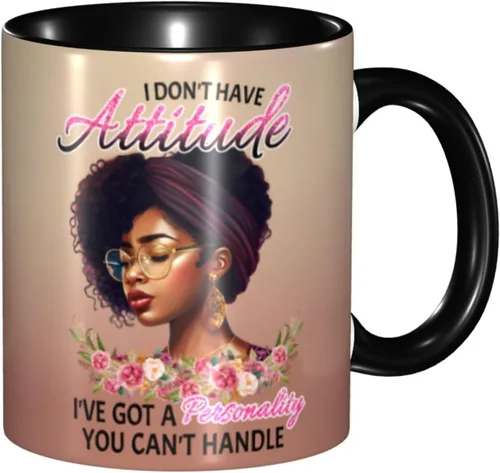 Miniatura 34 de Taza de café, taza de té para mujeres y niñas, taza de diseño único, perfecta para regalos, mujeres afroamericanas afro