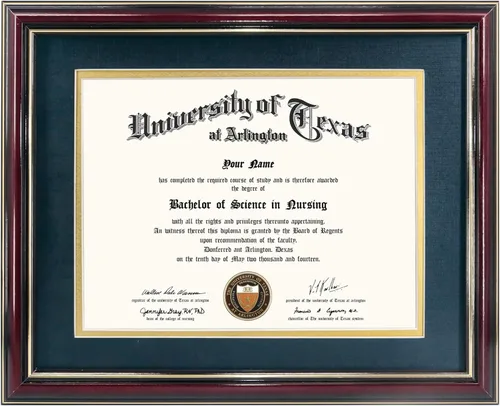 Miniatura 53 de GraduationMall Marco de diploma de certificado de 8.5 x 11, madera maciza y vidrio templado, acabado negro con ribete dorado