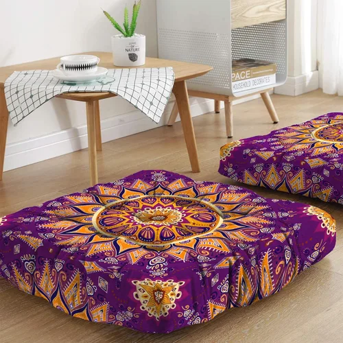 Miniatura 12 de Cojín de meditación con mandala, tapete de meditación bohemio, almohadas de meditación para sentarse en el suelo, cojines para sentarse en casa y al