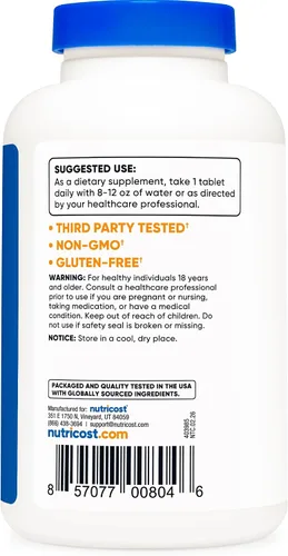Miniatura 4 de Nutricost Cloruro de sodio 1000 mg, 240 tabletas - Tabletas de sal, sin OMG, sin gluten