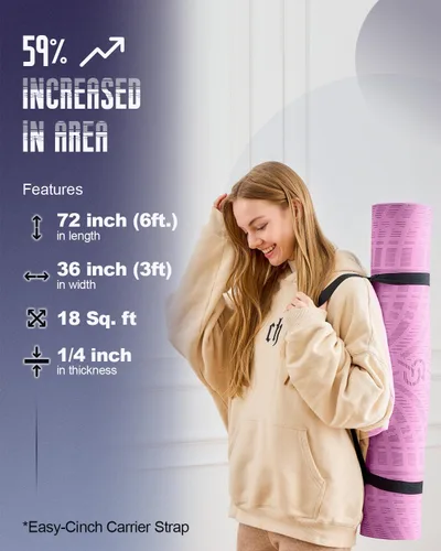 Miniatura 6 de LOLLIPOP Thick Yoga Mat, Non-Slip Exercise Mat for Yoga, Pilates, Stretching Fitness & Exercise Mat with Easy-Cinch Carrier Strap Piruletas de bruja