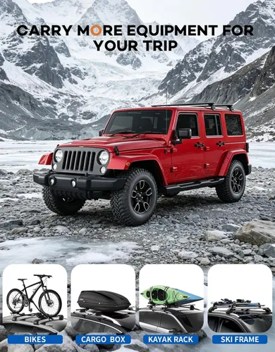 Miniatura 8 de Wonderdriver Barras transversales para portaequipajes de techo de 220 libras compatibles con Jeep Wrangler JK JL Gladiator JT 2007-2026