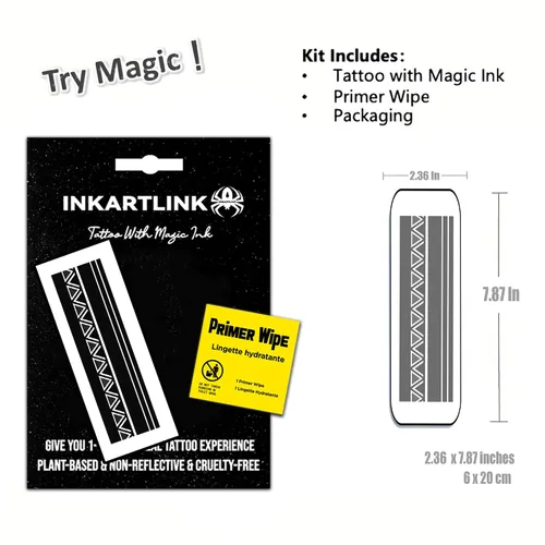 Miniatura 2 de INKARTLINK Tatuajes temporales semipermanentes, tatuajes de brazo realistas, impermeables y no reflectantes, embalaje exquisito, diseño único