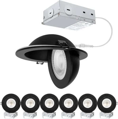 Miniatura 24 de POPANU Gimbal Luz LED Empotrada - 4 Pulgadas Negro 9W Rotación 360° Direccional Ajustable Eyeball Techo Inclinado Iluminación Empotrada 4 pulgadas