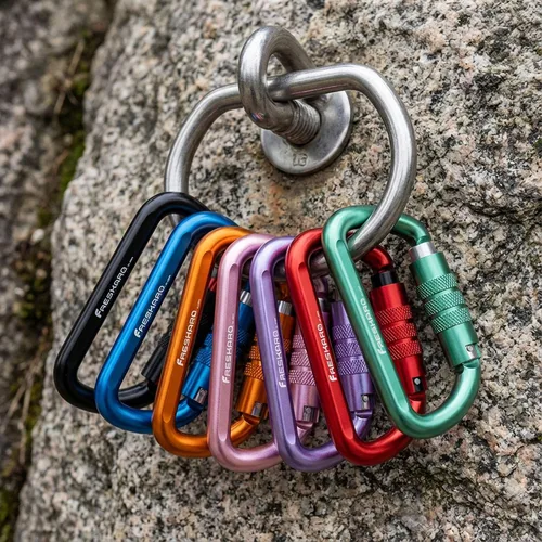 Miniatura 8 de FresKaro Clips de Mosquetón con Bloqueo Automático de 3 pulgadas, 12 kN-2698 libras, Forma D Sólida, Aluminio 7075 de Servicio Pesado, Ligero, 1.09
