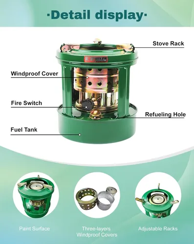 Miniatura 3 de Horno de quemador de picnic para camping, estufa de campamento portátil eficiente, estufas de aceite para mochileros, utensilios de cocina, práctica