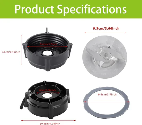 Miniatura 2 de Pro 1200 - Cuchilla de repuesto para licuadora Os-ter Pro 1200 con base de tarro inferior y junta tórica de goma para piezas de repuesto Os-ter Pro