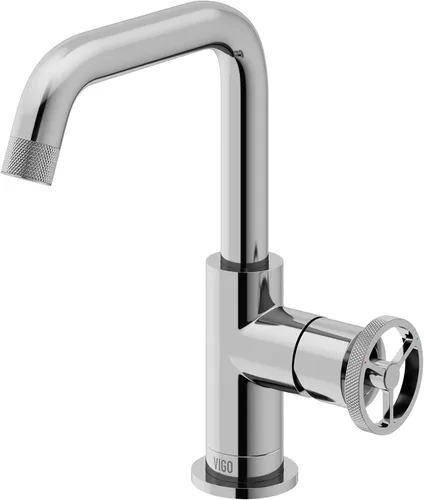 Miniatura 10 de VIGO Cass - Grifo de baño de un solo orificio de 8 pulgadas de alto en níquel cepillado VG01046BN