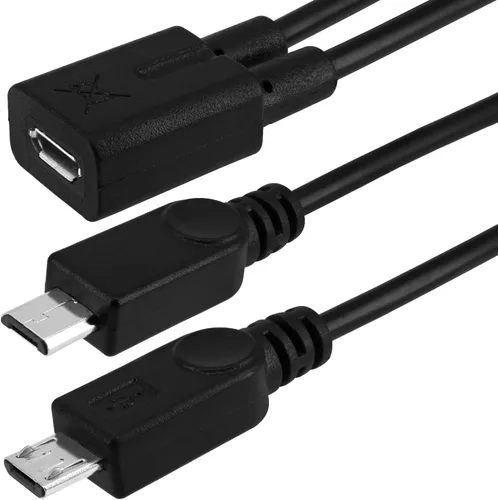 Miniatura 5 de Cable divisor micro USB, micro USB 1 hembra a 2 machos, cable de carga de extensión divisor en Y para Galaxy S5 i9600 S4 I9500 Note2