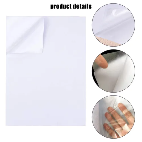 Miniatura 5 de 22 hojas de cinta adhesiva blanca de doble cara tamaño A4 de 8.27 x 11.42 pulgadas, fuerte y pegajosa, ideal para manualidades, álbumes de fotos