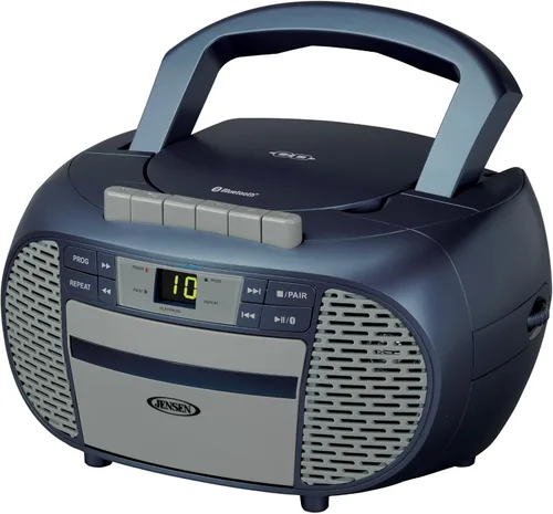 Miniatura 8 de JENSEN CD-550BT-BK Grabadora de casete de CD Bluetooth estéreo portátil con radio AM/FM - Reproductor de radio compacto habilitado para Bluetooth