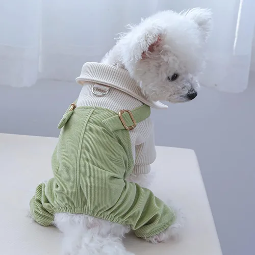 Miniatura 37 de Ropa de invierno para perros, camisas a cuadros para mascotas, elegante mono con babero para perros pequeños, lindos dibujos animados, monos