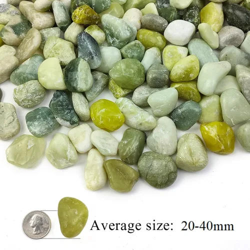 Miniatura 2 de Piedras de jade de 2 libras para plantas de interior, piedras pulidas naturales de 0.7 a 1.2 pulgadas, rocas decorativas de río para suculentas