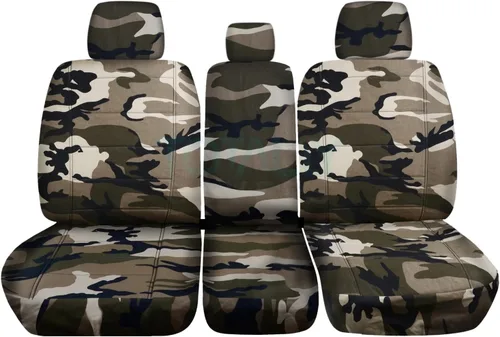 Miniatura 18 de Fundas de dos tonos para asiento de camionetas Ford F150 (butaca dividida 40/20/40 frontal) con consola o apoyabrazo, con o sin cinturones