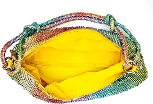 Miniatura 5 de rosyclo Bolso brillante con diamantes de imitación para mujer, bolsos de noche para boda, graduación, fiesta, club, bolsos