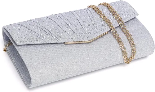 Miniatura 8 de MUDUO Monederos de mano con diamantes de imitación para mujer, monederos y bolsos formales de boda, fiesta, graduación, bolsas de dinero, regalo