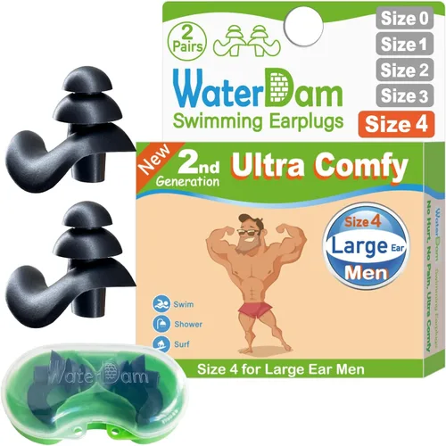 Miniatura 34 de WaterDam A-Series - Tapones de natación para los oídos, ultra cómodos, grandes, impermeables