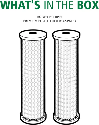 Miniatura 4 de AO Smith - Cartucho de repuesto de filtro de agua de sedimentos de 40 micrones, 2.5 x 10 pulgadas, paquete de 2, certificado NSF/ANSI 42