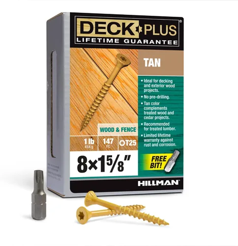 Miniatura 78 de Deck Plus Tornillos para valla y madera exterior con revestimiento epoxi de 3 pulgadas #10 x 3 Torx/Star Drive Incluido, rosca gruesa, tornillo