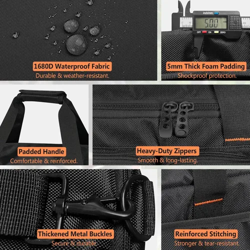 Miniatura 5 de ORKELS Funda de transporte para motosierra de 10 pulgadas y 12 pulgadas, bolsa de almacenamiento plegable impermeable para motosierra compatible