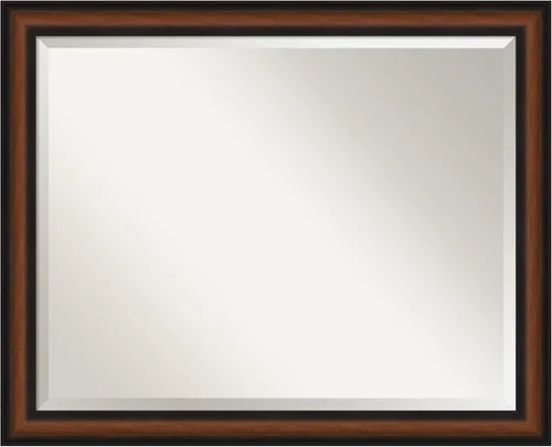 Miniatura 18 de Amanti Art Espejo de baño marrón para sobre el fregadero, espejo rectangular de tocador rectangular de nogal Harvard de 25 x 21 pulgadas, marco