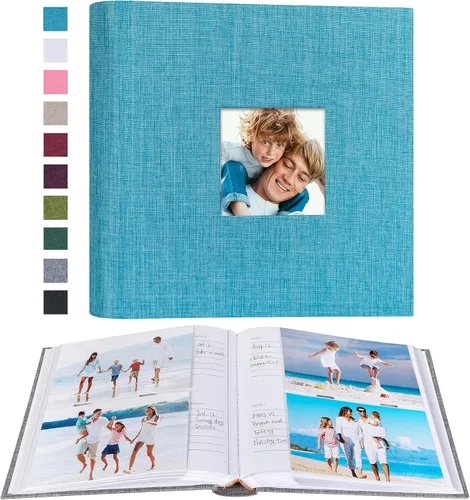 Miniatura 39 de Mublalbum Álbum de fotos de 4 x 6 pulgadas, 300 fotos, cubierta de lino con áreas de notas, libro de fotos para boda, familia, bebé y vacaciones