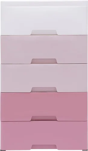 Miniatura 11 de Cajón de plástico de 5 capas para almacenamiento de ropa de bebé, cómoda de plástico con cajones, cómoda blanca y azul, cajón de ropa, pequeños