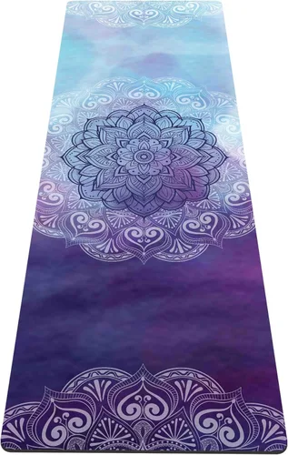 Miniatura 27 de nuveti Alfombrilla de yoga con estampado extra grueso de elastómero termoplástico antideslizante con bolsa de transporte, 72 x 24 pulgadas, extra