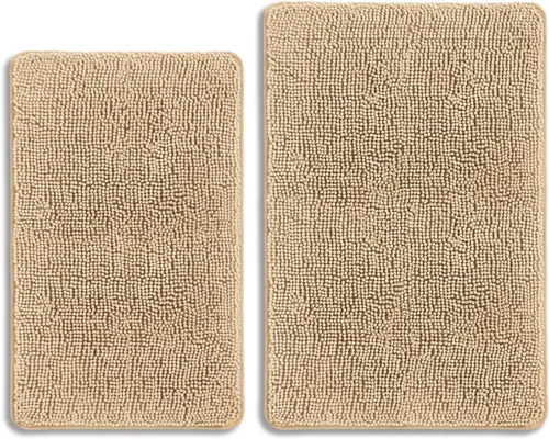 Miniatura 320 de Alfombra de baño pequeña de 12 x 18 pulgadas, lavable y absorbente, antideslizante, alfombra de baño de felpilla gruesa y suave para baño, ducha