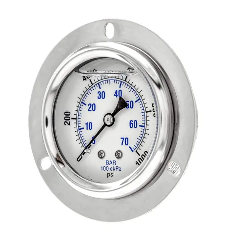 Miniatura 6 de PIC Gauges PRO-204L-254G Medidor de presión industrial relleno de glicerina con brida frontal con carcasa SS, internos de latón, lente de plástico