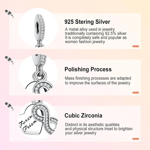 Miniatura 4 de Annmors Dijes de joyería de animales para mujer, plata de ley 925, colgante con circonita cúbica, cuentas de joyería para niñas, regalos