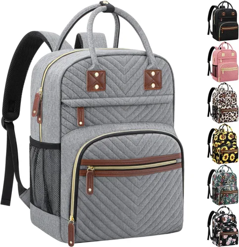 Miniatura 25 de Tenot Mochila de Pañales para Mujeres con Cambiador, Bolsa de Bebé con Bolsillos Aislados, Bolsas de Pañales Multifuncionales para Niña y Niño, Gris