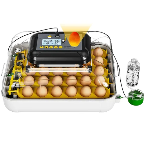 Incubadoras para incubar huevos, incubadora de huevos de gallina con giro automático de huevos, fuente de alimentación doble, vela de huevos,