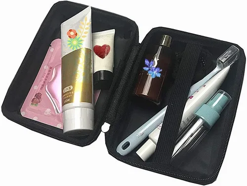 Miniatura 4 de Neceser de maquillaje con cremallera rígida y duradero, resistente a los golpes, para mujer, estuche Cosmático, impermeable, almacenamiento al aire