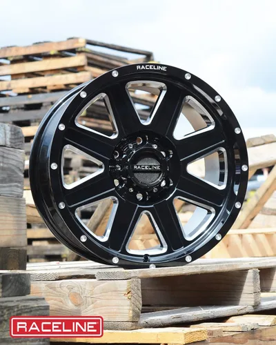 Miniatura 3 de Ruedas Raceline 940M HOSTAGE Negras Con Acabado Mecanizado 16X8" 5X114.3 Patrón de Pernos 0mm Desplazamiento/(4.5"E/S) 8 Radios Aluminio Ruedas