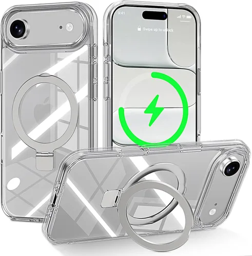 Miniatura 184 de CHAOFEnG Funda magnética compatible con iPhone 11 con soporte, prueba de caídas de grado militar, compatible con imán, anillo translúcido, parte