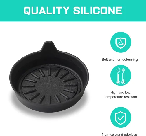 Miniatura 5 de Seven Sparta Posavasos de automóvil para portavasos, posavasos universales de silicona para vehículos, juego de 4 unidades, 3-1/8 pulgadas de Negro