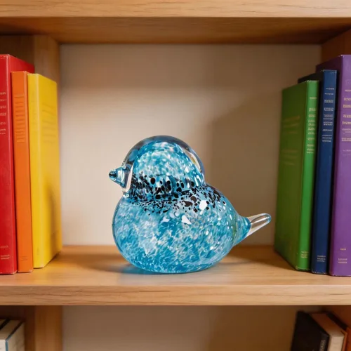 Miniatura 3 de QFkris Figura de pájaros azules de vidrio soplado hecho a mano de 4", escultura de animales de vidrio artístico, estatua de decoración del hogar