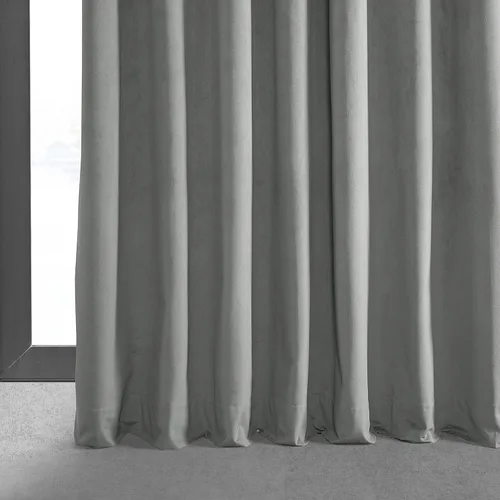 Miniatura 4 de HPD Half Price Drapes Cortinas opacas de terciopelo extra anchas con ojales, de 84 pulgadas de largo, bloqueo de calor y luz completa, para Gris